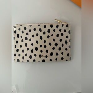 Kate Spade Cream and Black Spotted Wristlet